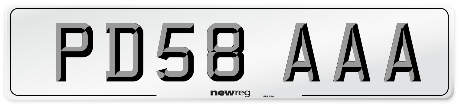PD58 AAA Number Plate from New Reg